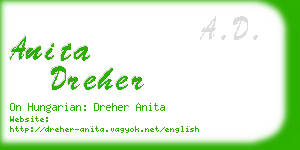 anita dreher business card